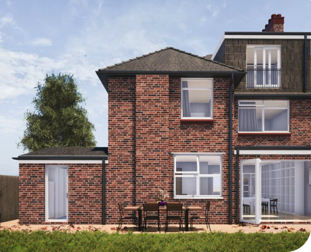 Typical Brick House with French Doors