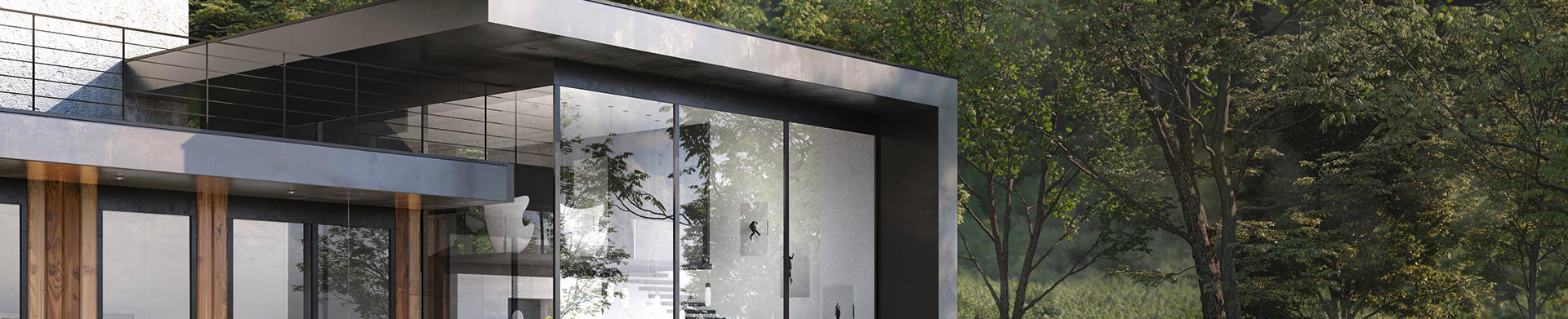 Banner with Full Height Glazing House