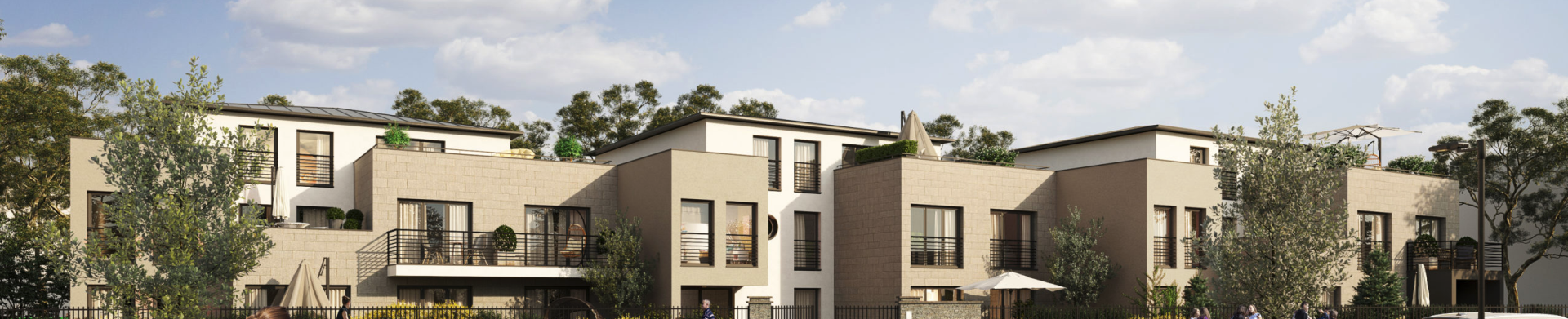 Banner with Modern Apartments