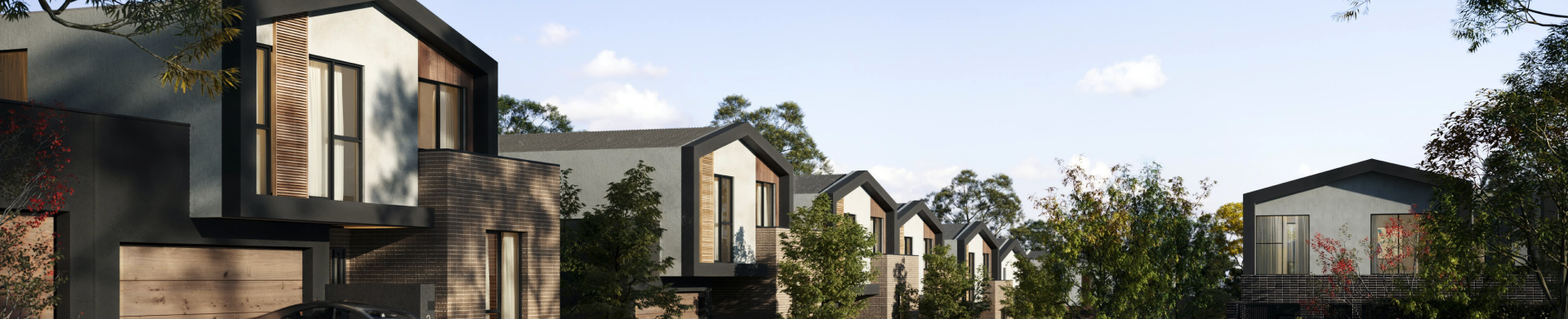 Skyline of Modern Housing Street